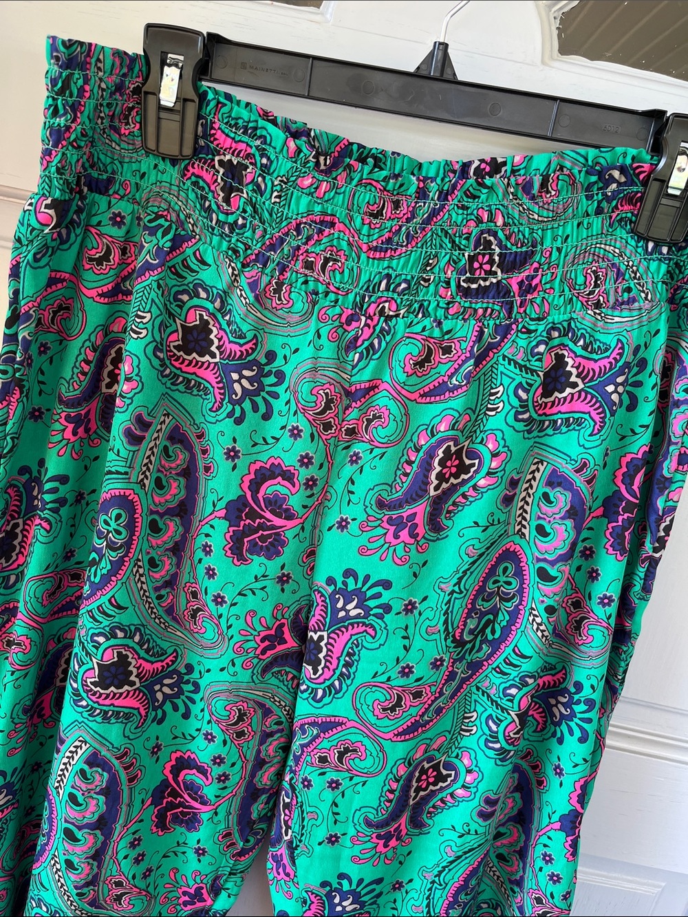 Aerie Vibrant Green Navy Paisley Jogger Pants Women’s L